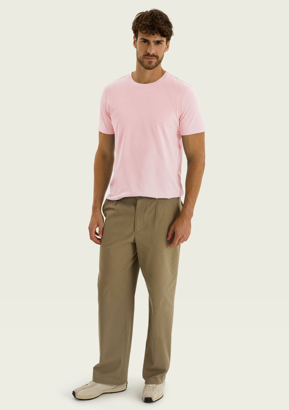 Camiseta Básica Masculina Manga Curta Pima - Rosa