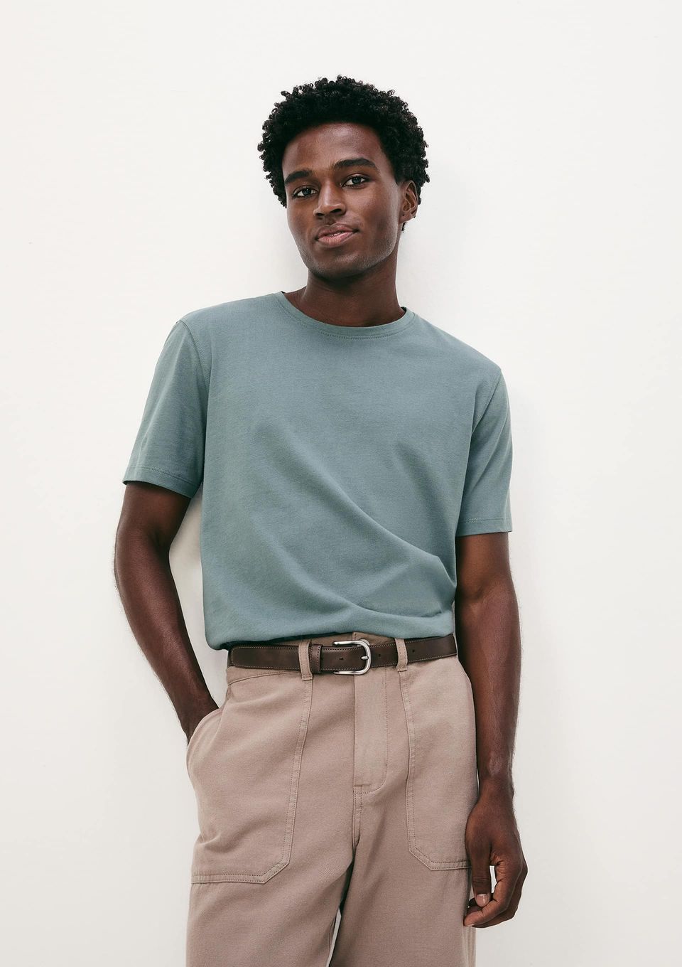 Camiseta Básica Masculina Manga Curta Pima - Verde