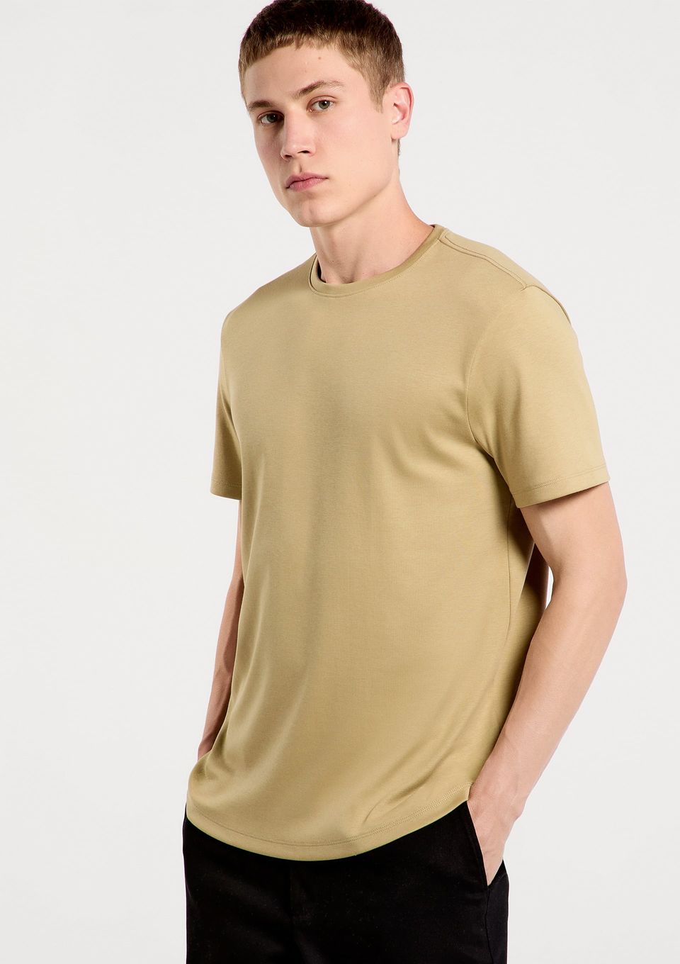 Camiseta Básica Masculina Manga Curta Pima - Verde