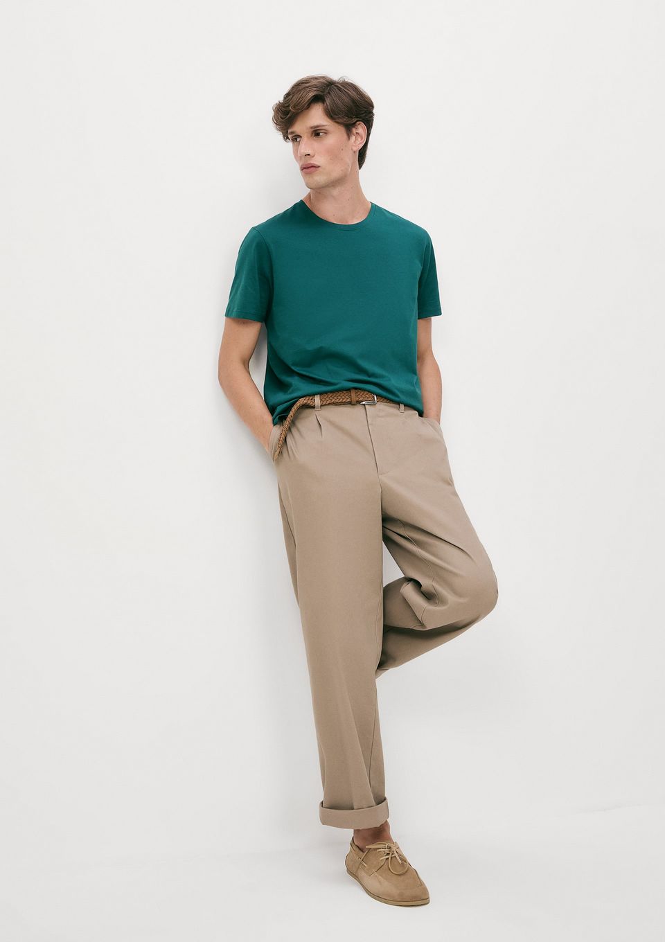 Camiseta Básica Masculina Manga Curta Pima - Verde