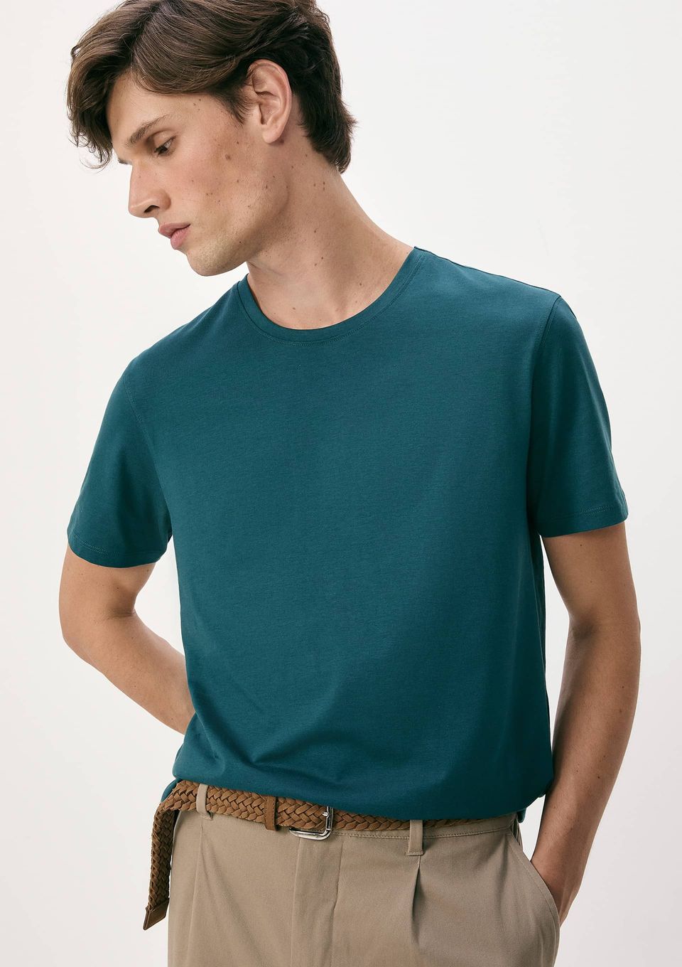 Camiseta Básica Masculina Manga Curta Pima - Verde