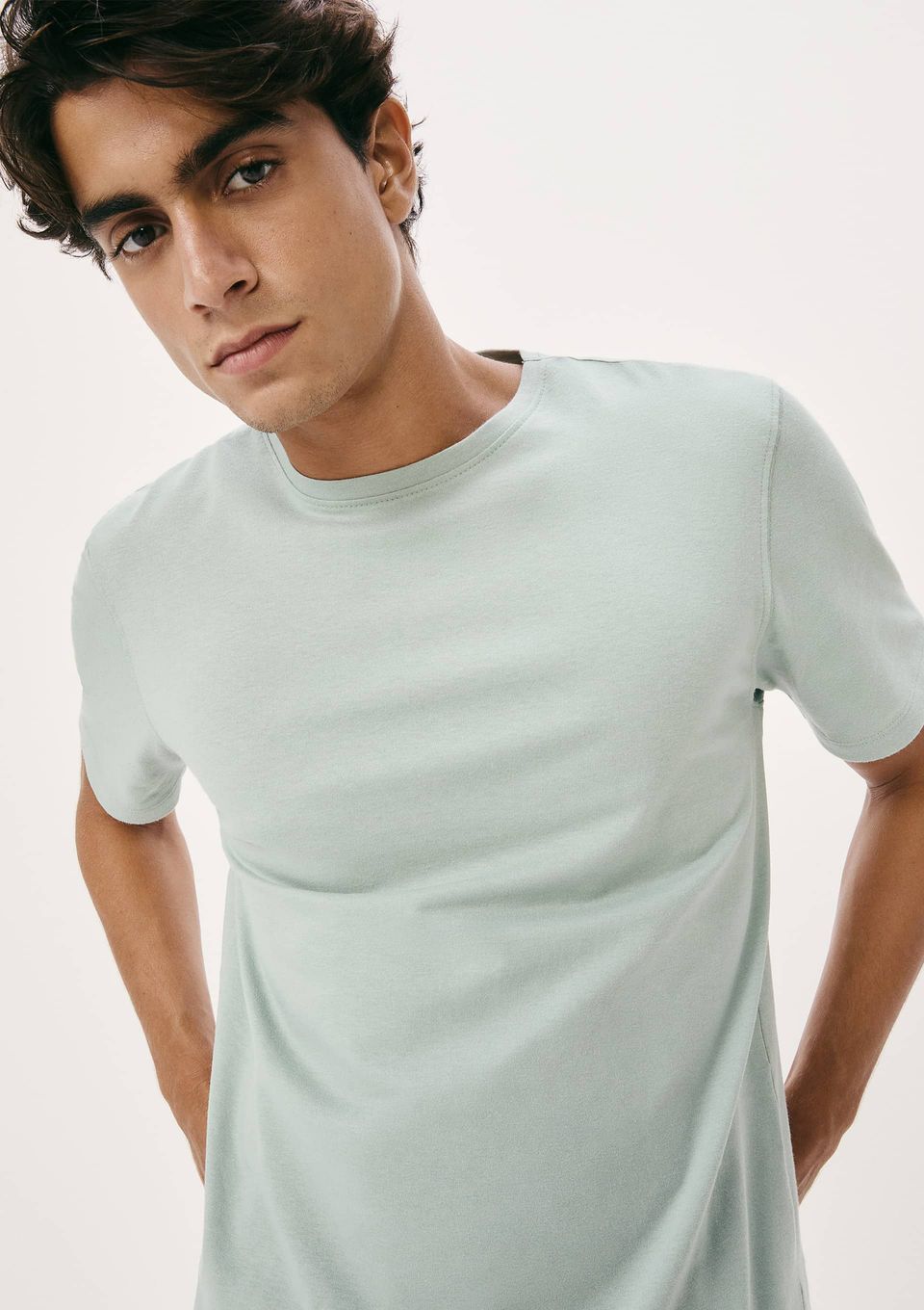 Camiseta Básica Masculina Manga Curta Pima - Verde