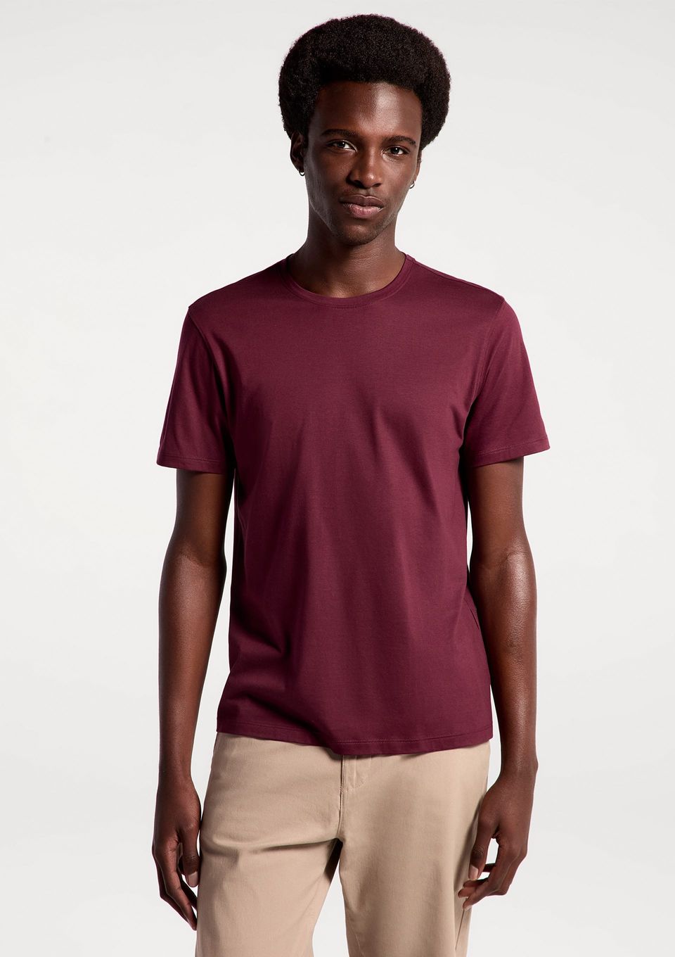 Camiseta Básica Masculina Manga Curta Pima - Vermelho