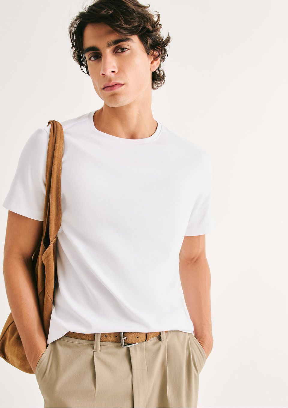 Camiseta Masculina Manga Curta Super Cotton Pima - Branco