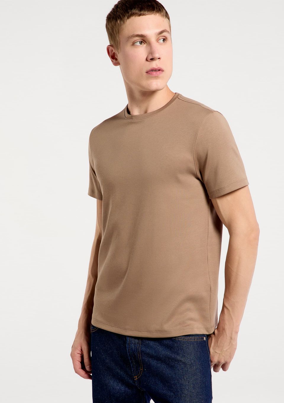Camiseta Masculina Manga Curta Super Pima - Marrom