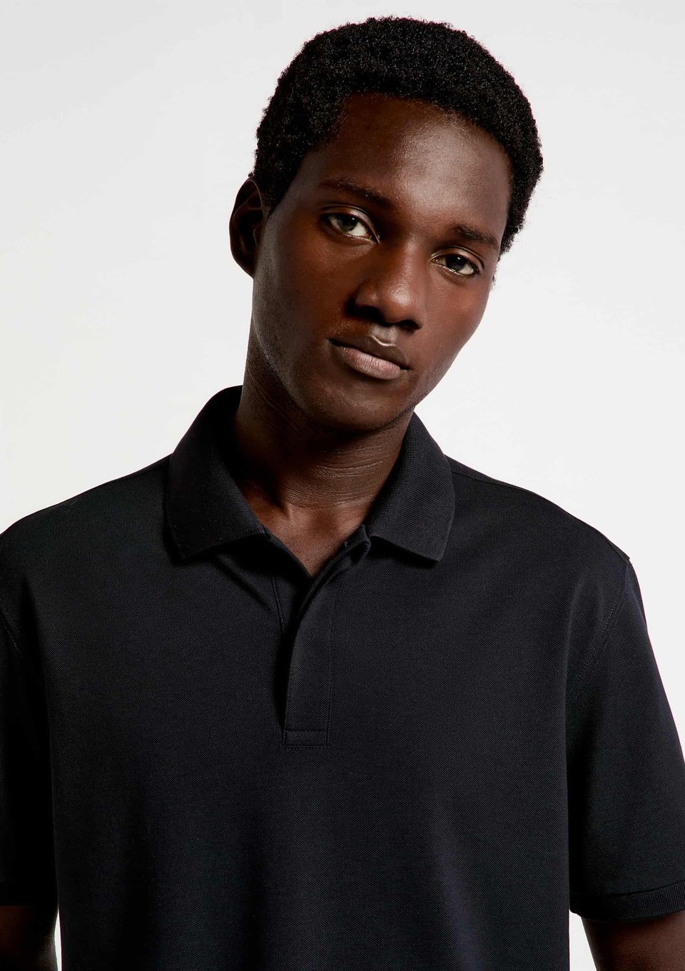 Camisa Polo Masculina em Piquet Pima - Preto