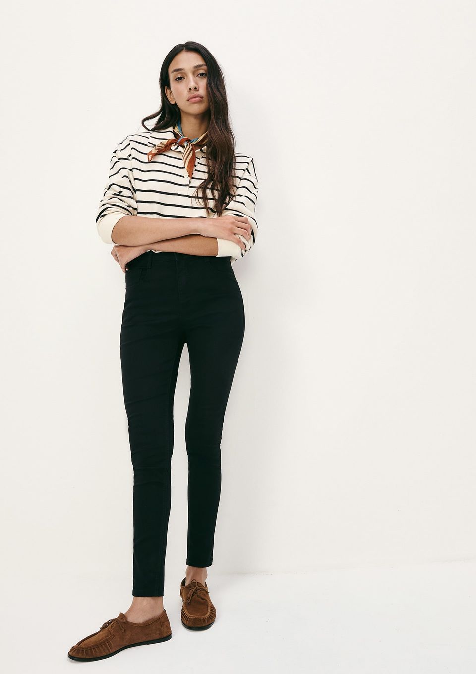 Calça Jeans Feminina Skinny Cintura Média Soft Touch - Preto