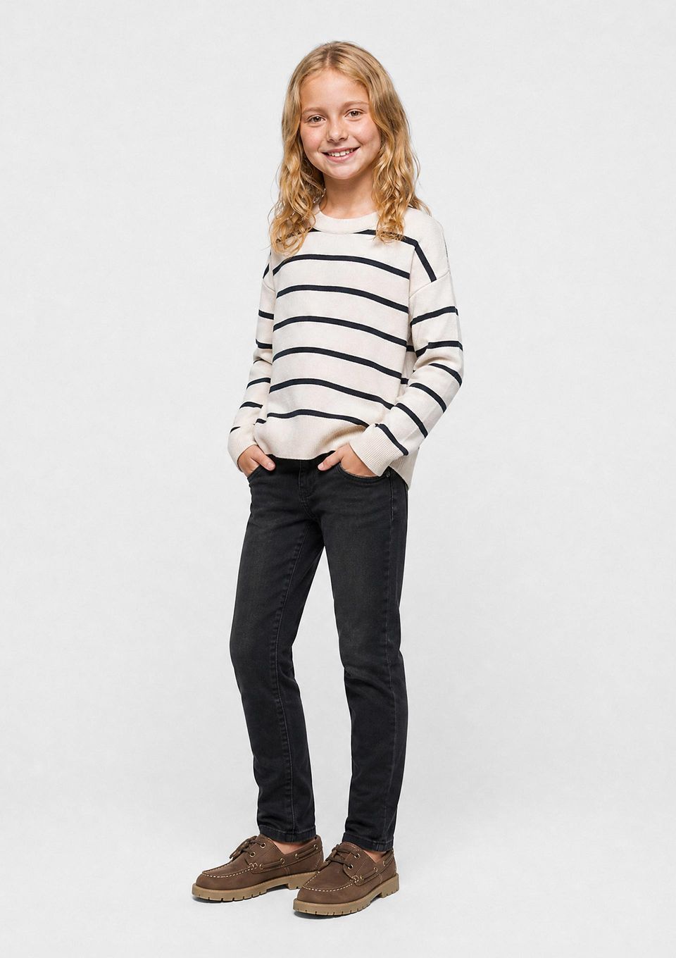 Calça Jeans Infantil Menina Skinny - Preto