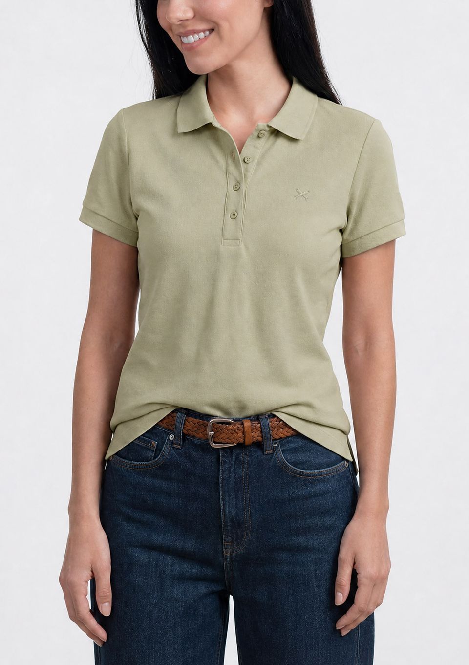 Polo Feminina Bordada em Malha Piquet - Verde