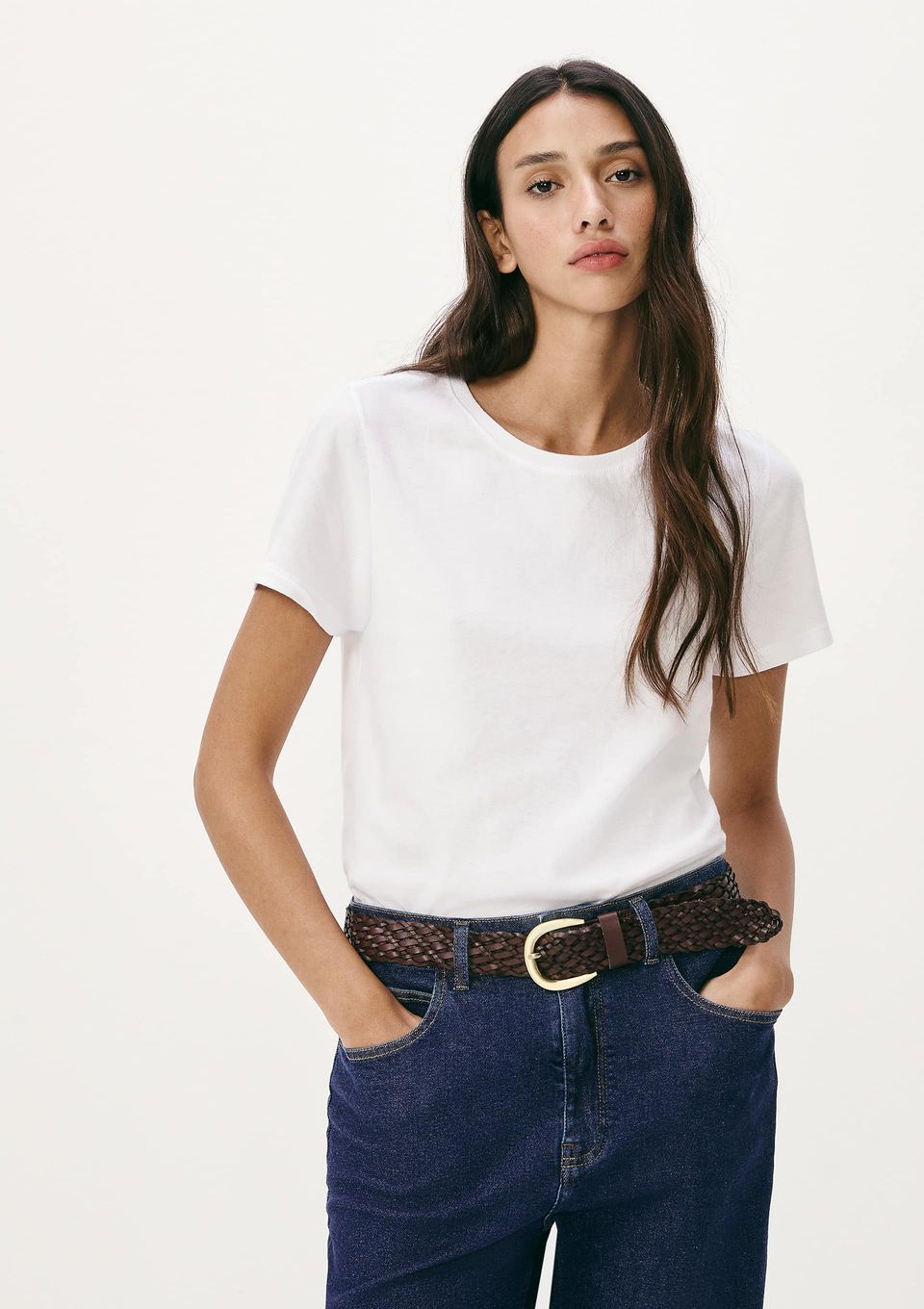Camiseta Básica Feminina Slim World - Branco