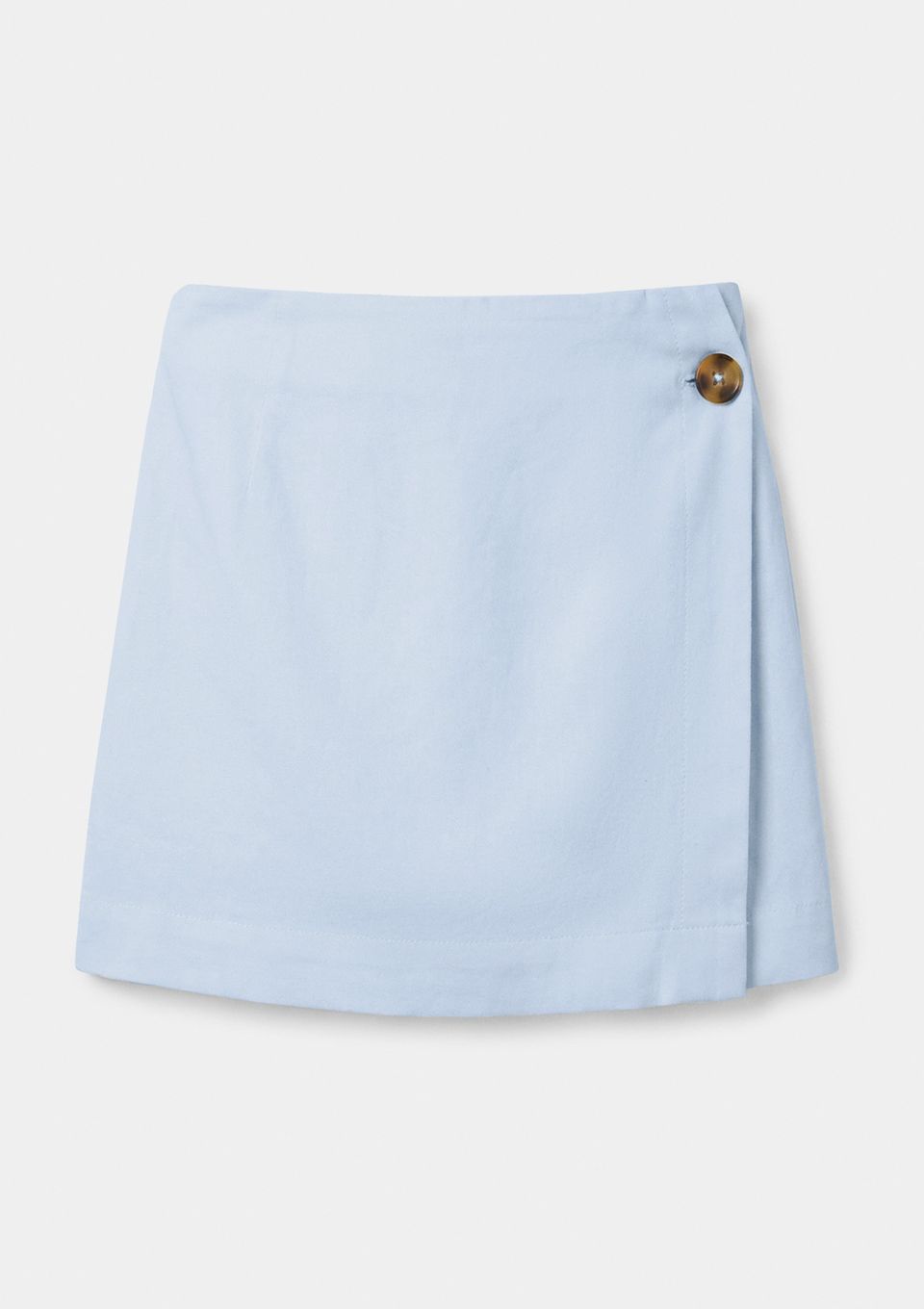 Shorts Saia Infantil Curto em Viscolinho - Azul