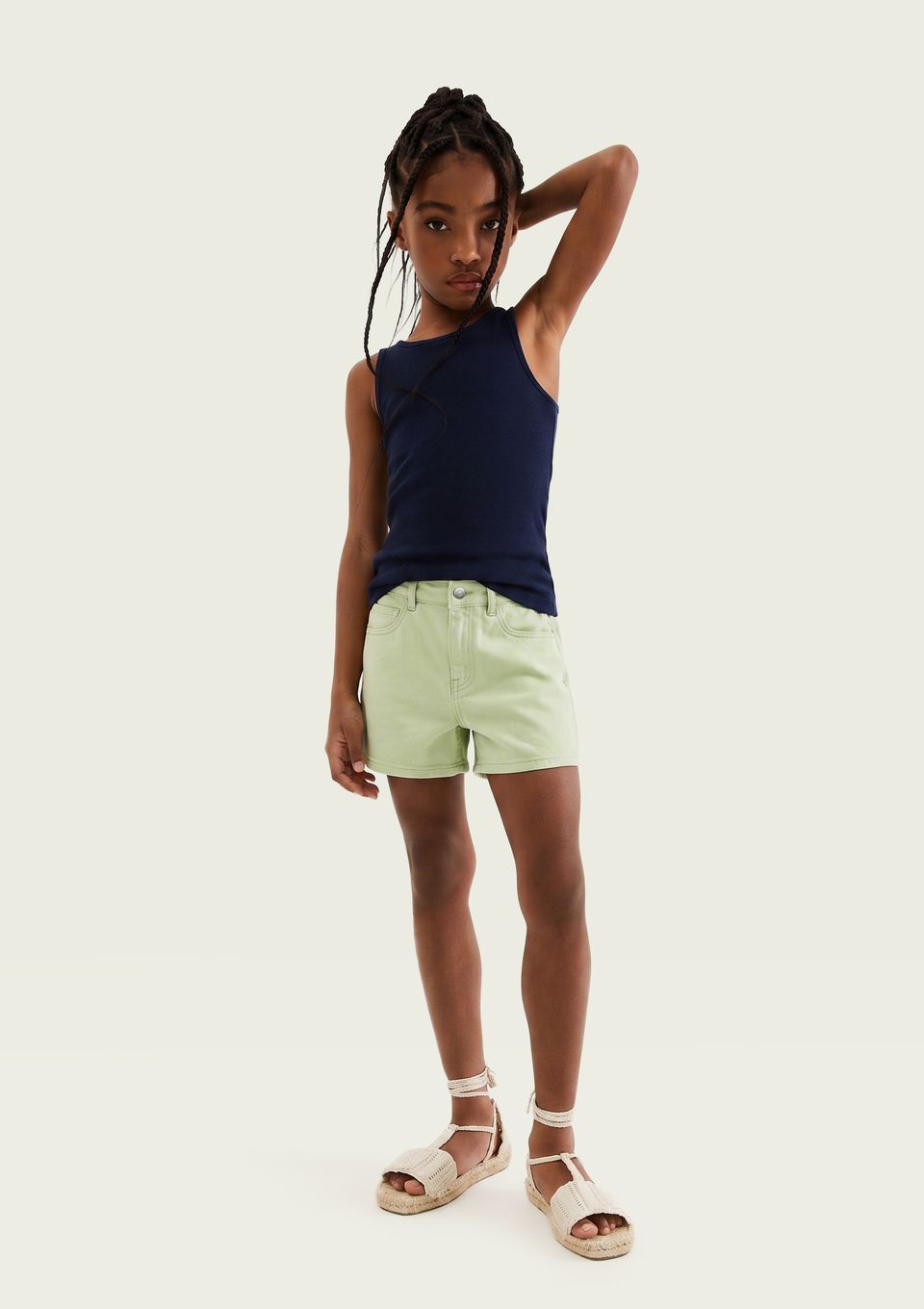 Shorts Infantil Menina Reto em Sarja - Verde