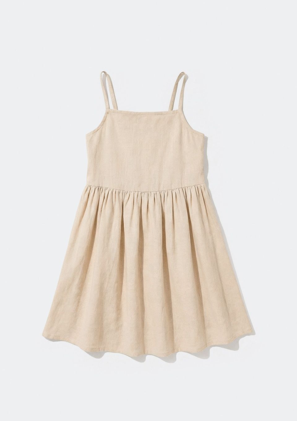 Vestido Infantil Alças Finas em Viscolinho - Off White