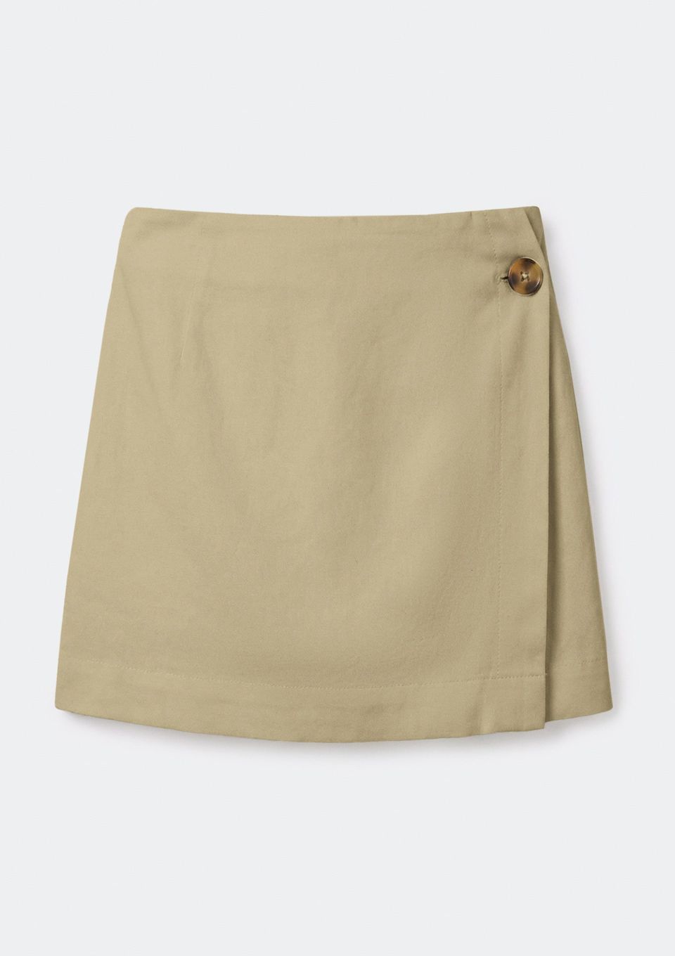 Shorts Saia Infantil Curto em Viscolinho - Bege