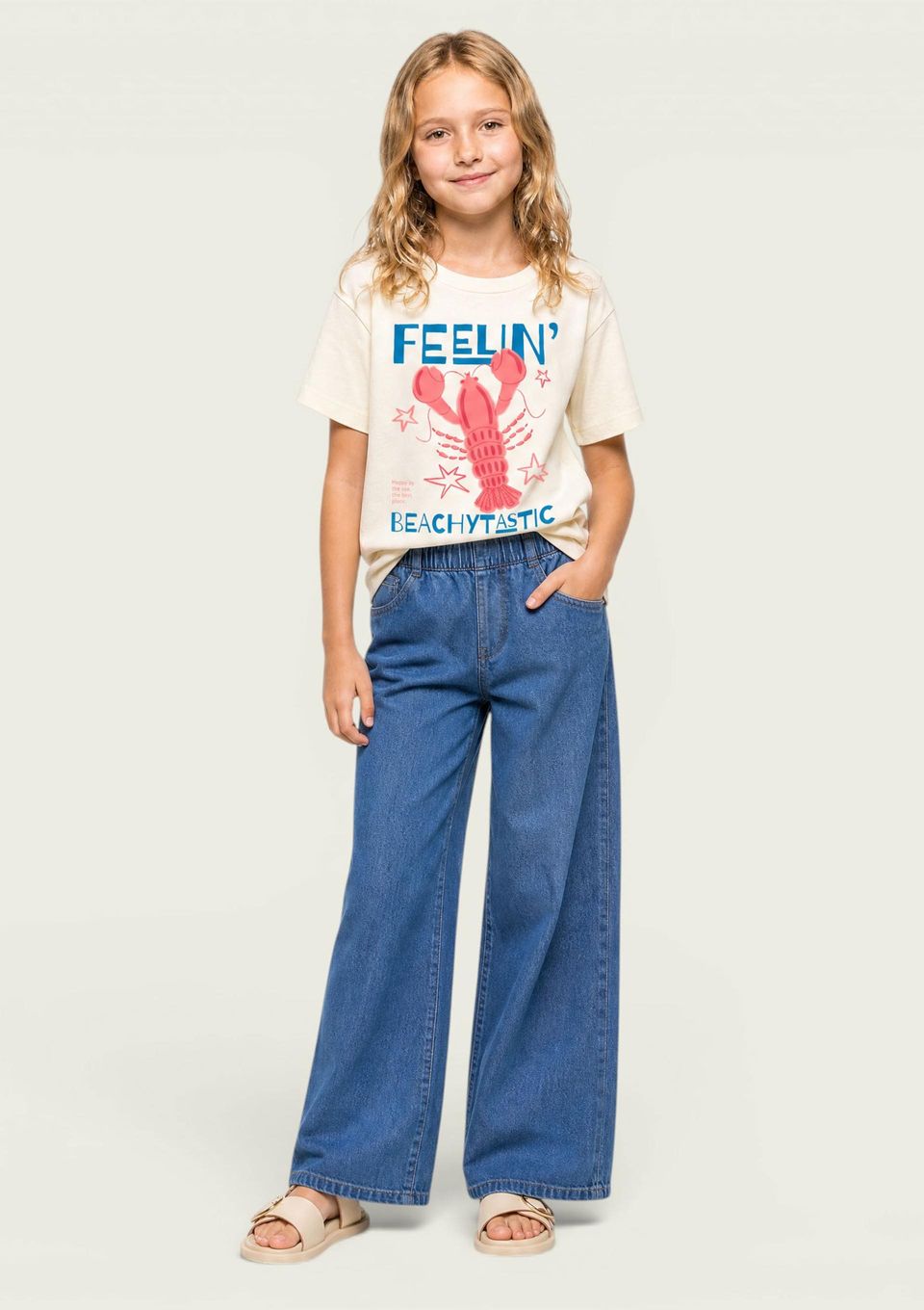 Calça Infantil Menina em Jeans Leve - Azul