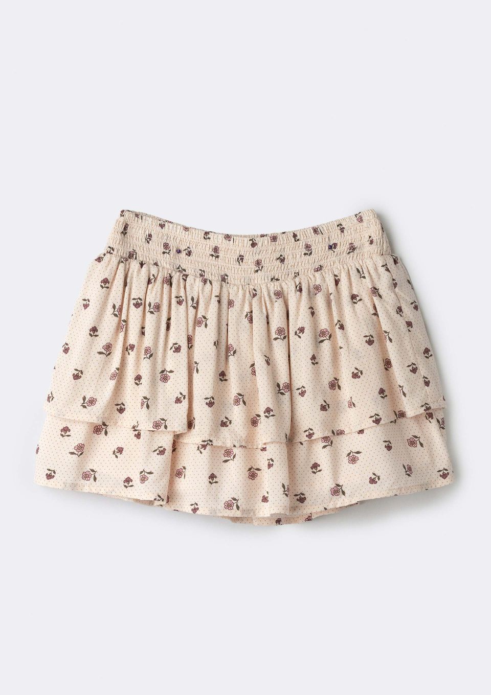 Shorts Saia Infantil com Babados - Bege