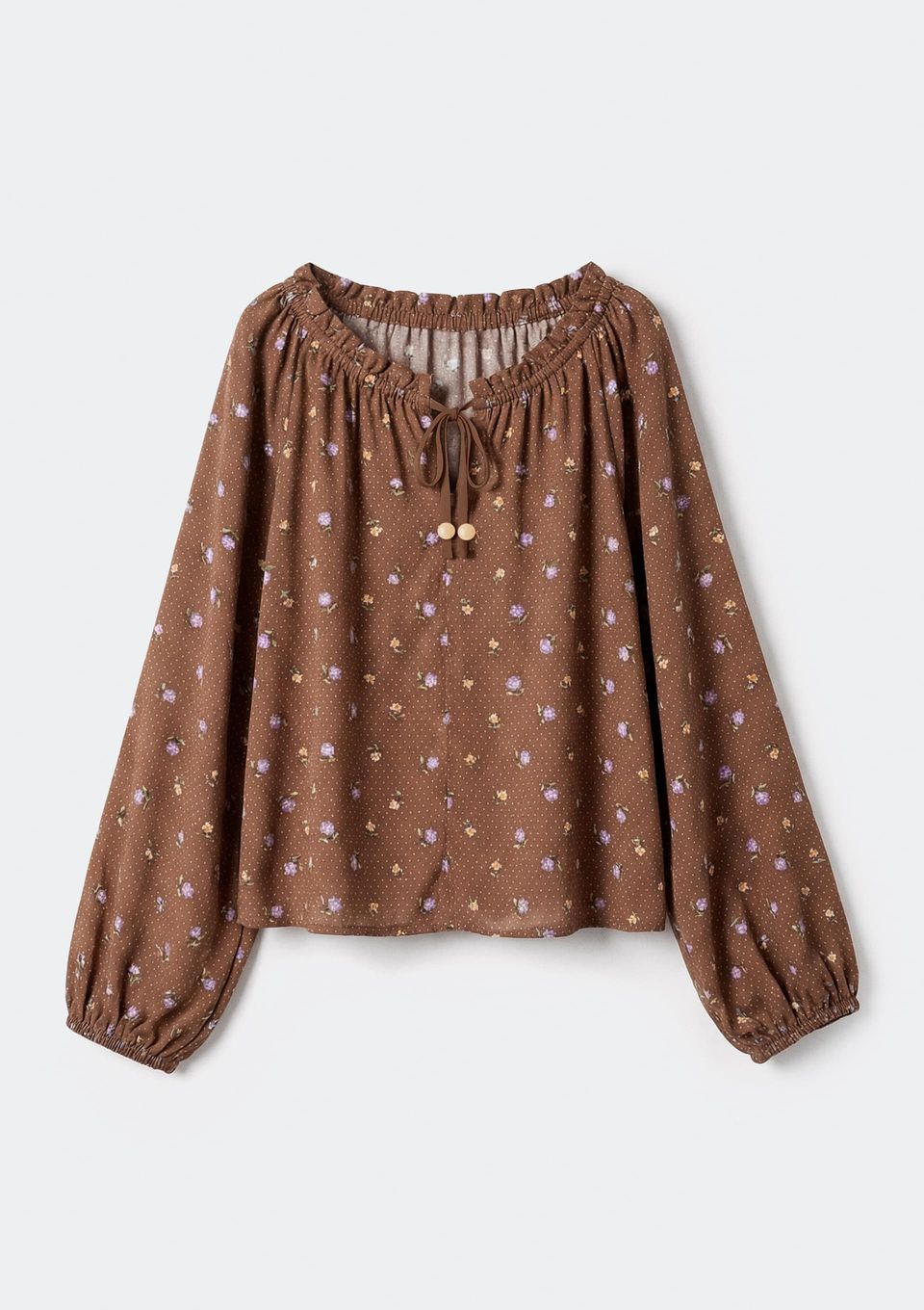 Blusa Bata Infantil Menina Estampada - Marrom