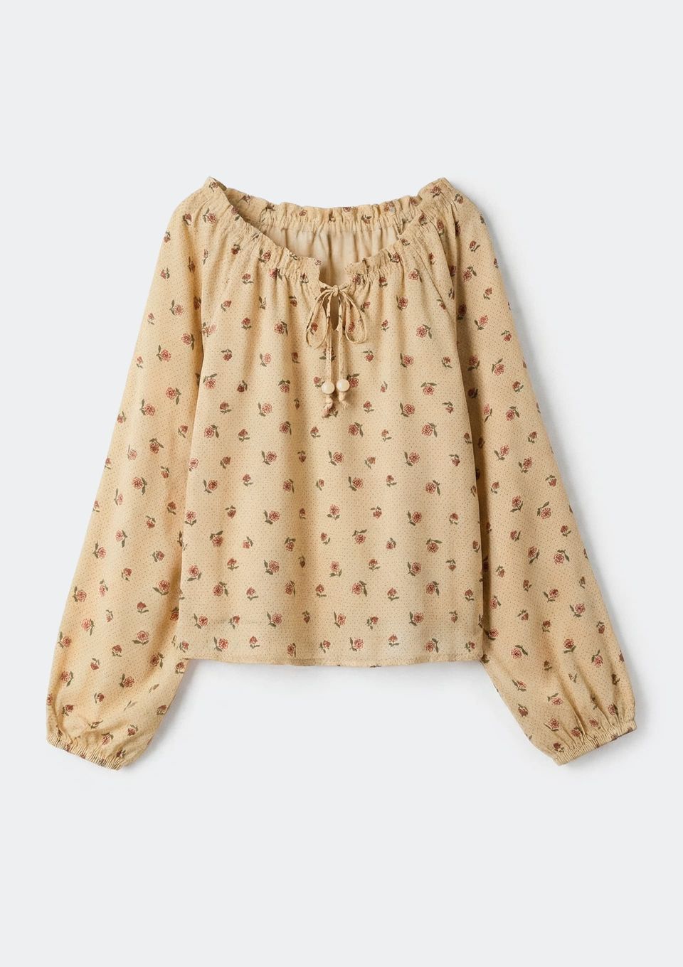 Blusa Bata Infantil Menina Estampada - Bege