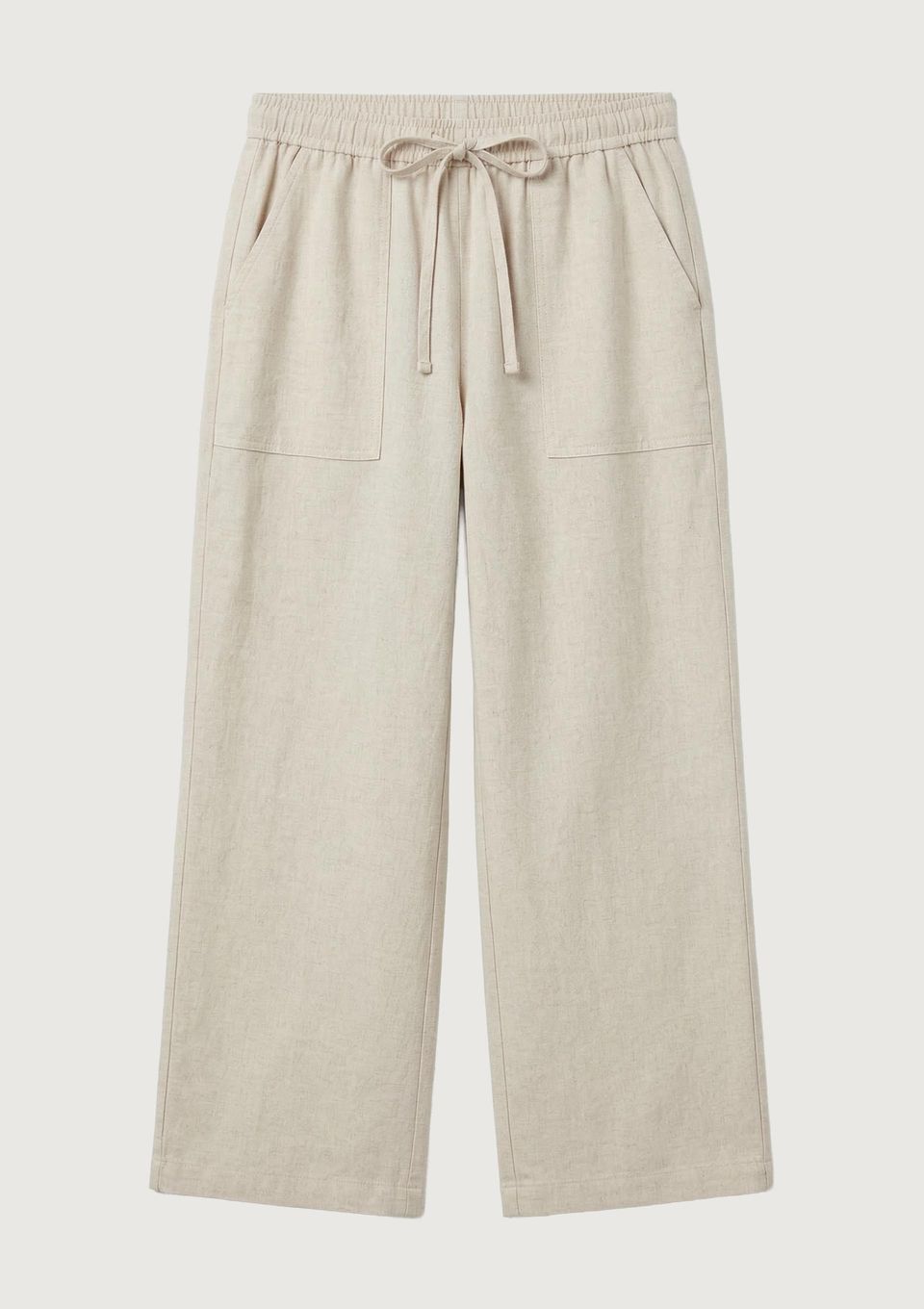 Calça Infantil Menina Reta em Viscolinho - Natural