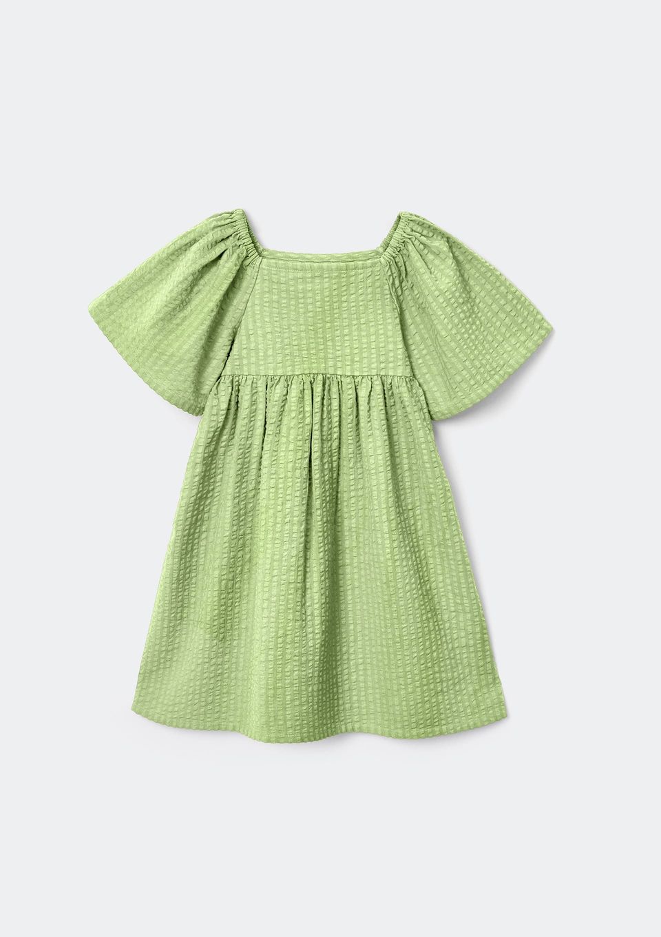 Vestido Infantil Manga Curta Texturizado - Verde