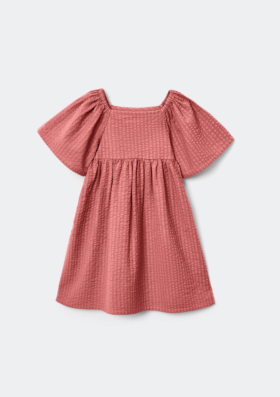 Vestido Infantil Manga Curta Texturizado - Vermelho