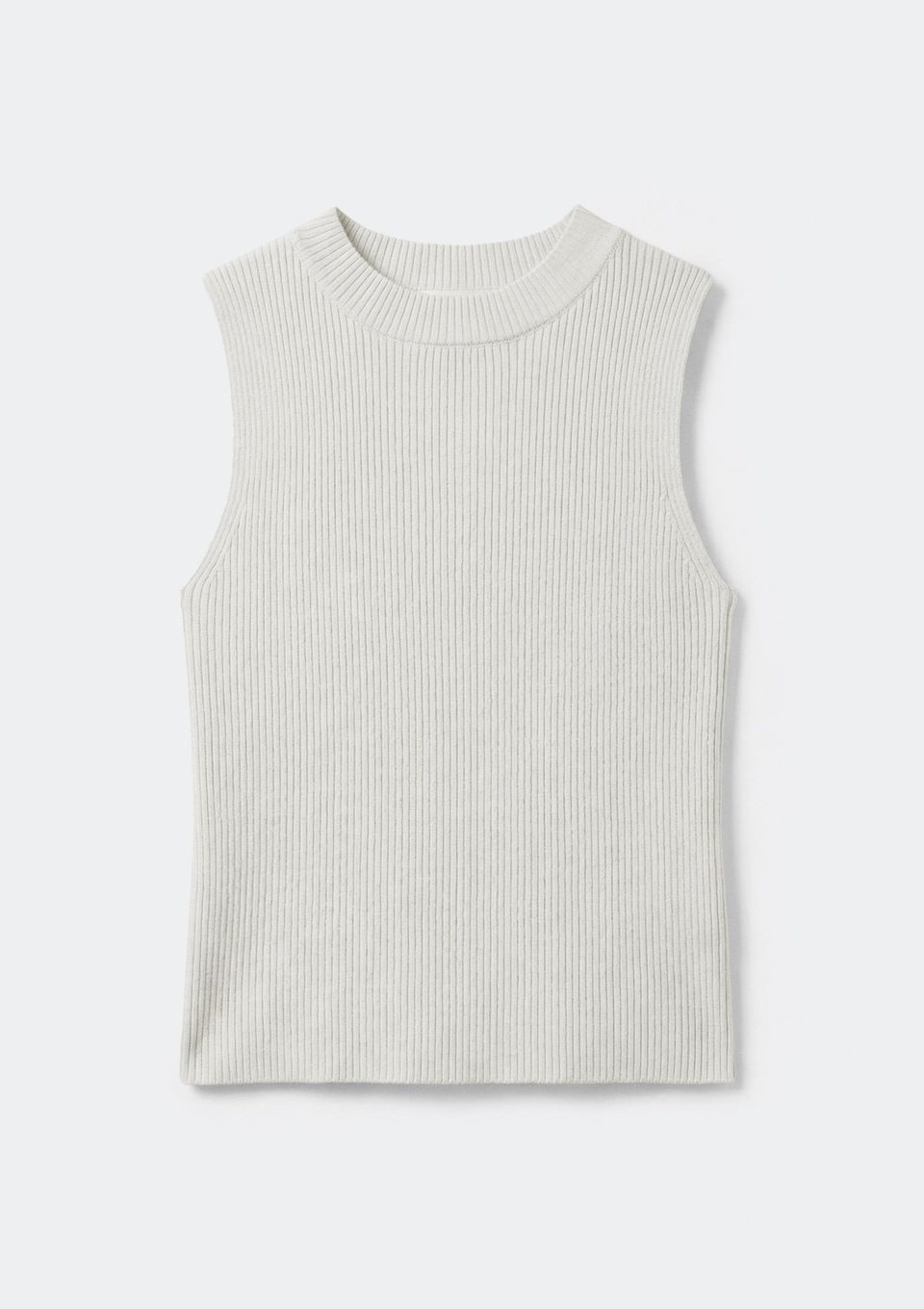 Regata Infantil Menina Alças Largas em Tricô Leve - Off White