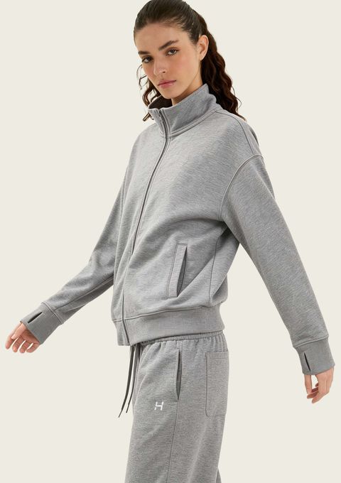 Jaqueta Esportiva Feminina em Malha Modal - Cinza — Hering