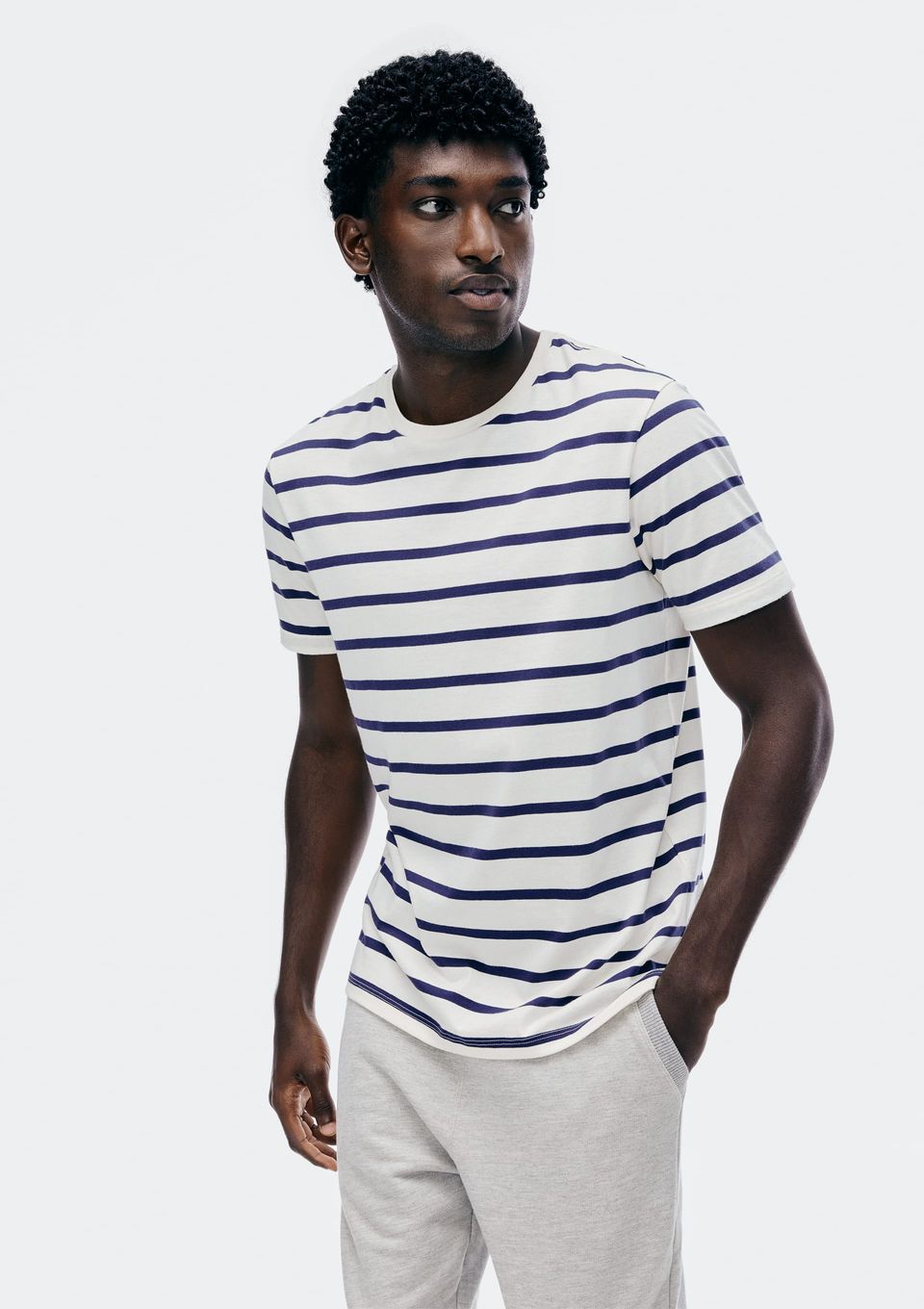 Camiseta Básica Masculina Mar em Algodão Peruano - Azul