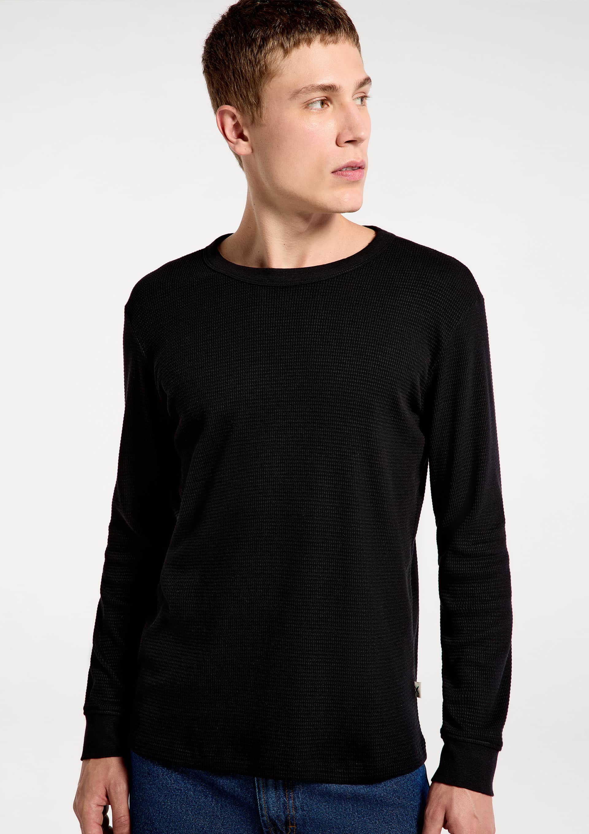 Camiseta Masculina Manga Longa em Malha Thermal - Preto — Hering