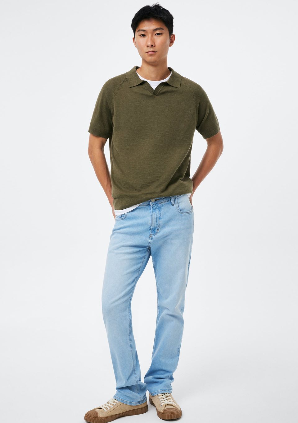 Calça Jeans Básica Masculina Reta Tradicional - Azul