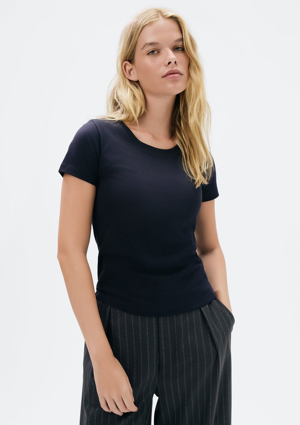 Blusa Básica Feminina Slim World - Azul
