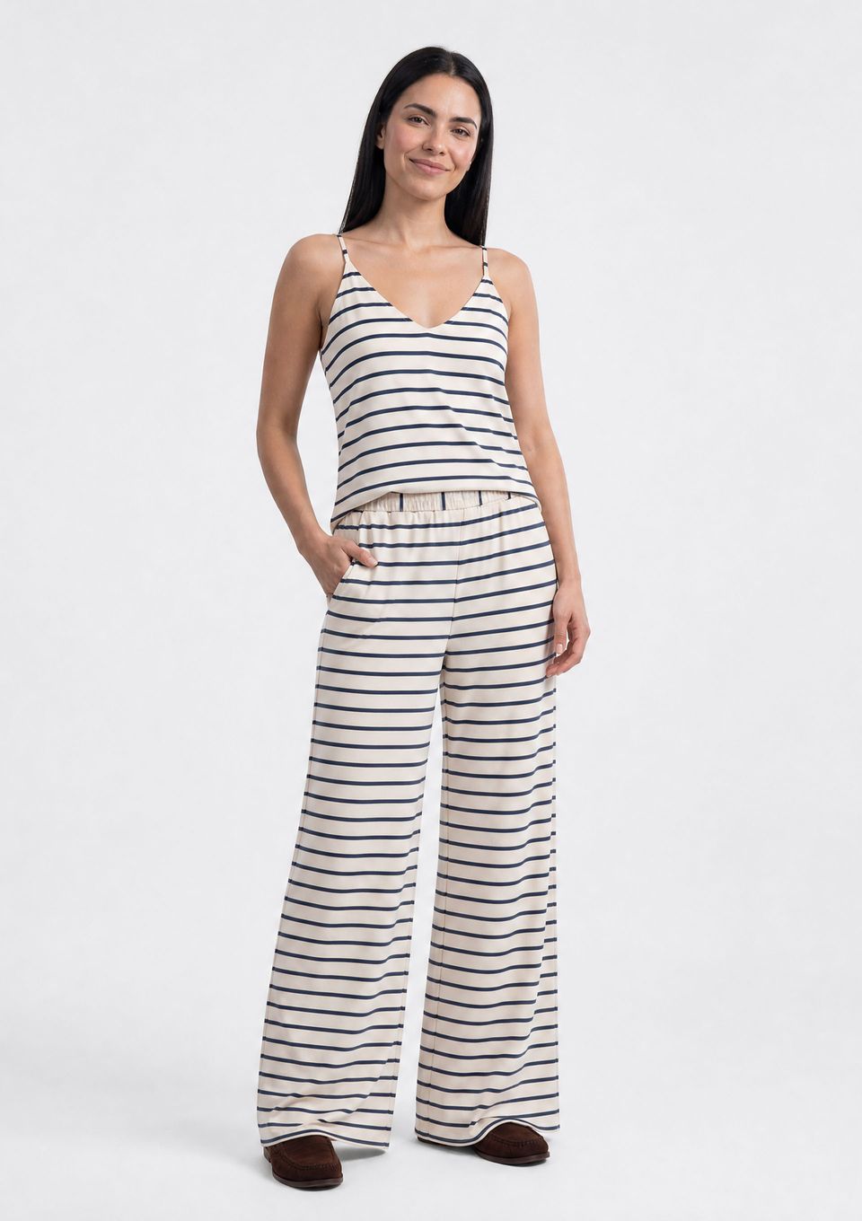 Calça Feminina Cintura Média Reta - Off White