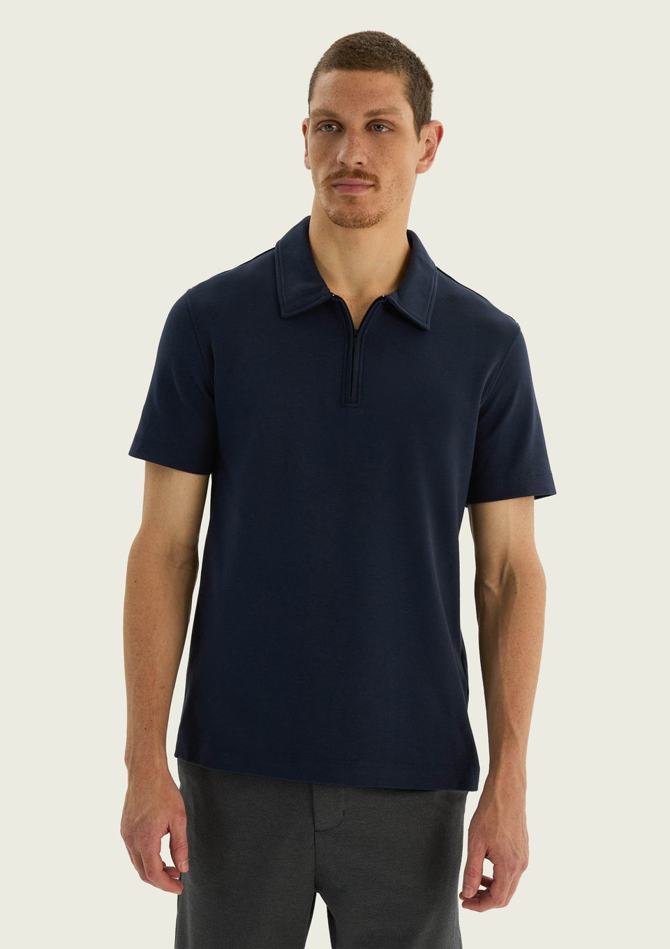Camisa Polo Masculina em Malha Tech - Azul