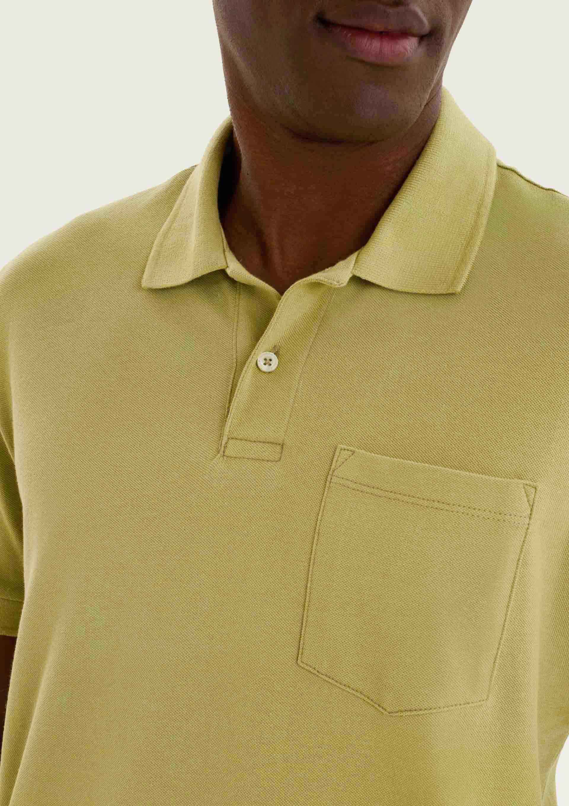 Camisa Polo Básica Masculina Em Piquet Com Bolso - Verde