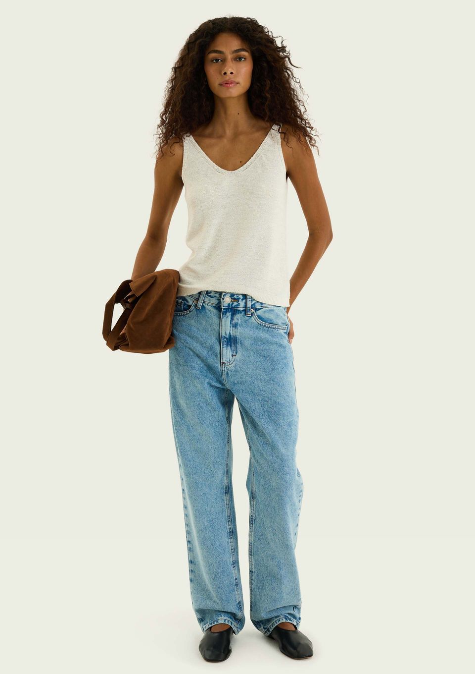 Calça Jeans Feminina Reta Cintura Baixa - Azul