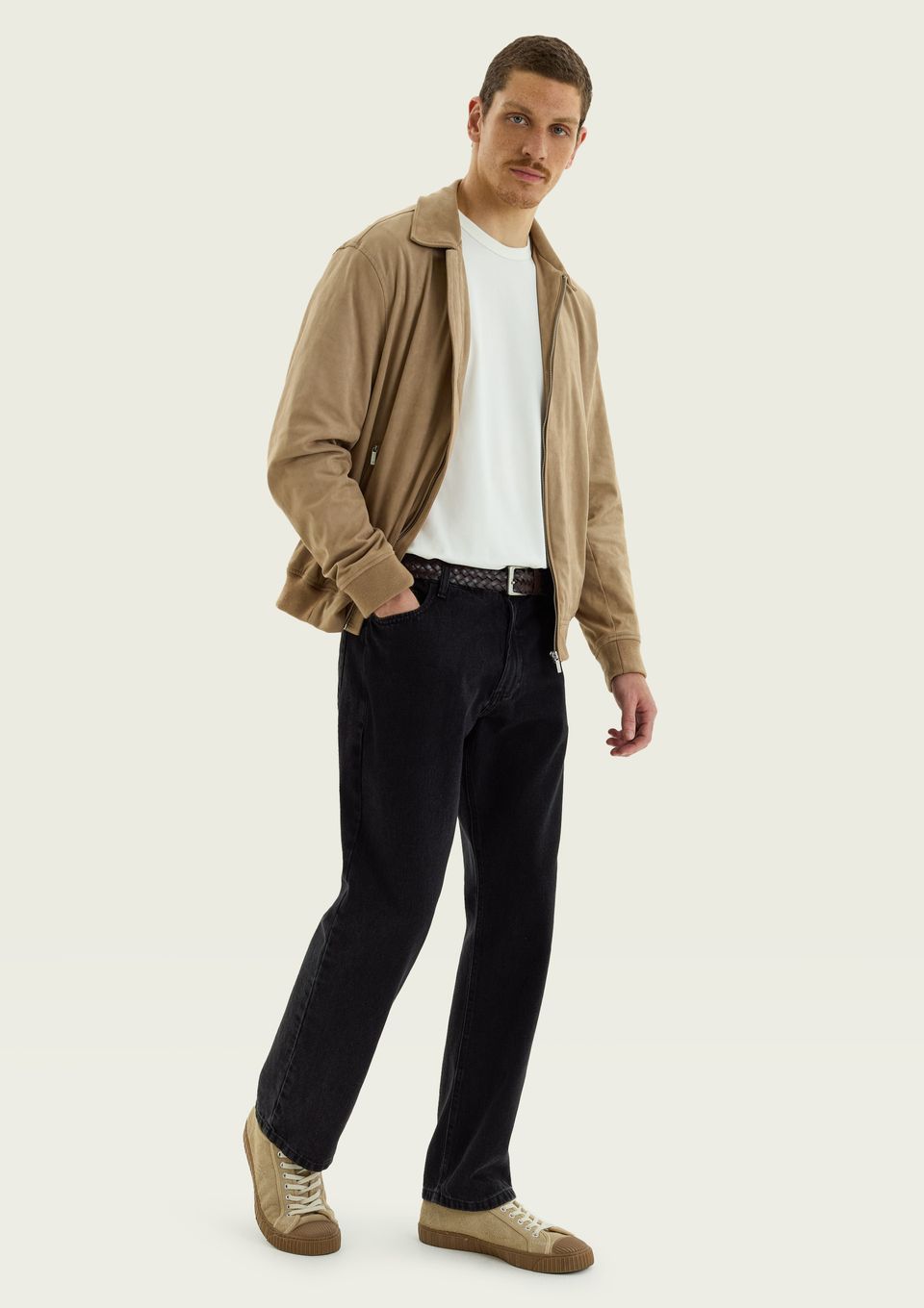 Calça Masculina Reta em Jeans - Preto