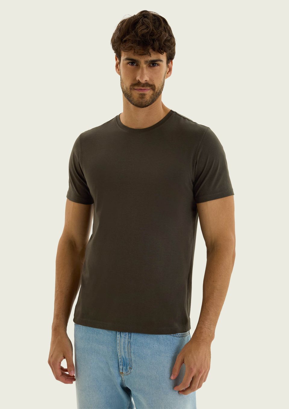 Camiseta Básica Masculina Manga Curta Pima - Verde