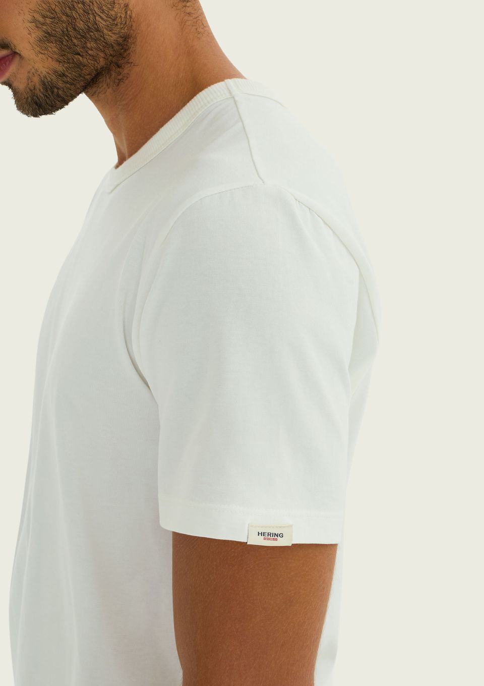 Camiseta Masculina Slim com Etiqueta - Off White