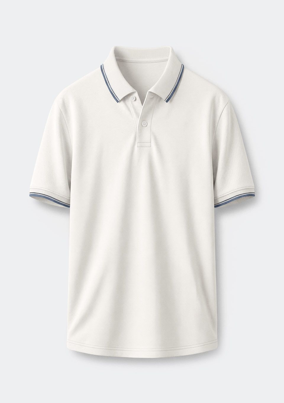 Camisa Polo Básica Masculina Manga Curta em Piquet - Off White