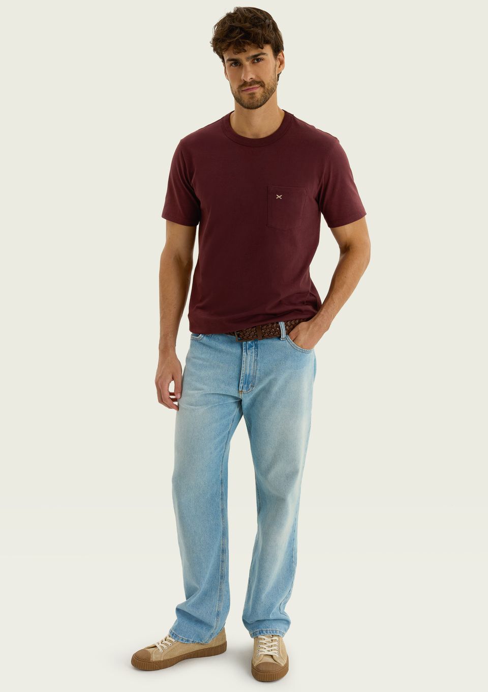 Calça Masculina Reta em Jeans - Azul