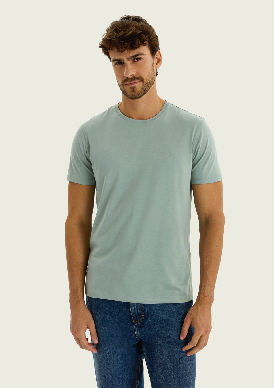 Camiseta Básica Masculina Manga Curta Pima - Verde