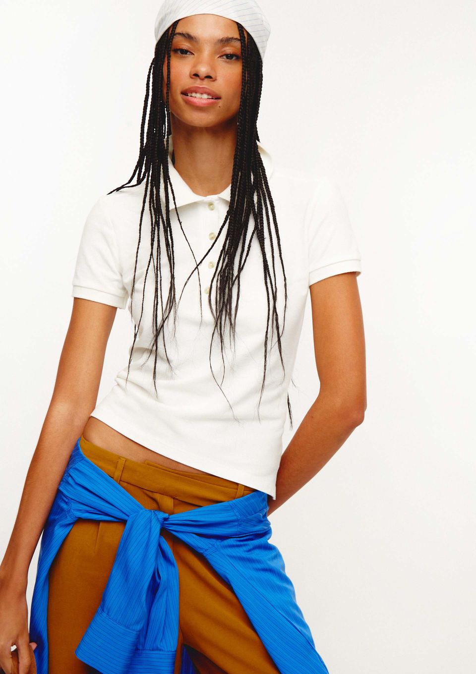 Polo Feminina em Ribana Ultra Soft - Off White