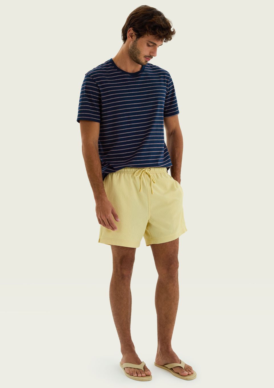 Shorts de Banho Masculino Texturizado - Amarelo