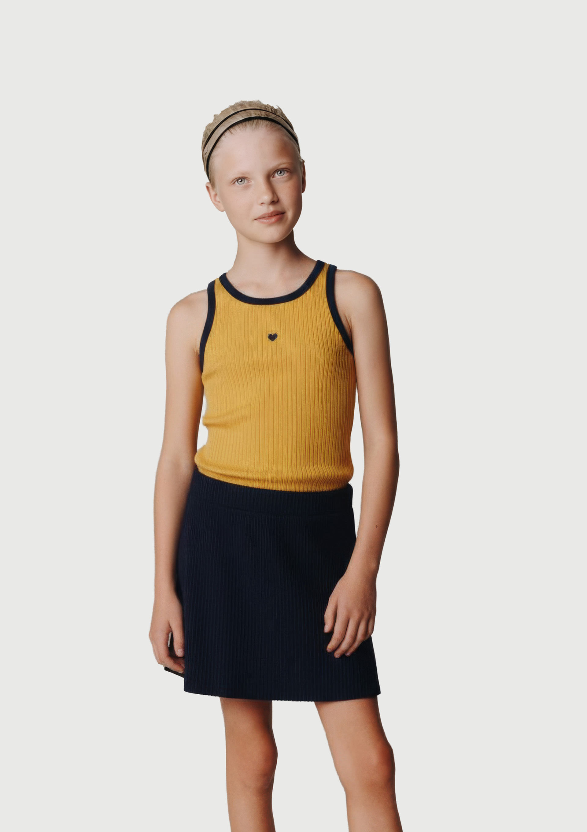 Conjunto Infantil Menina Curto em Ribana - Amarelo — Hering