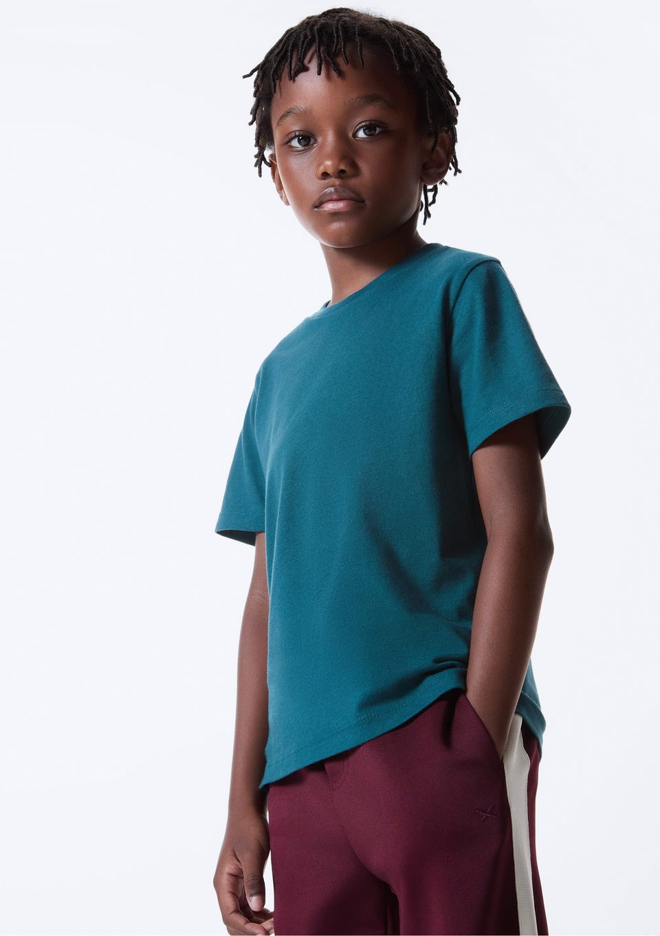 Camiseta Básica Infantil Menino Manga Curta Slim - Verde