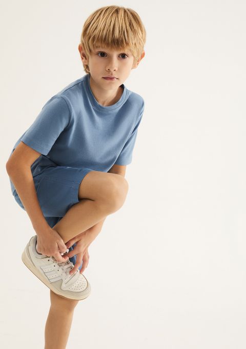 Camiseta Básica Infantil Menino Manga Curta Slim - Azul — Hering