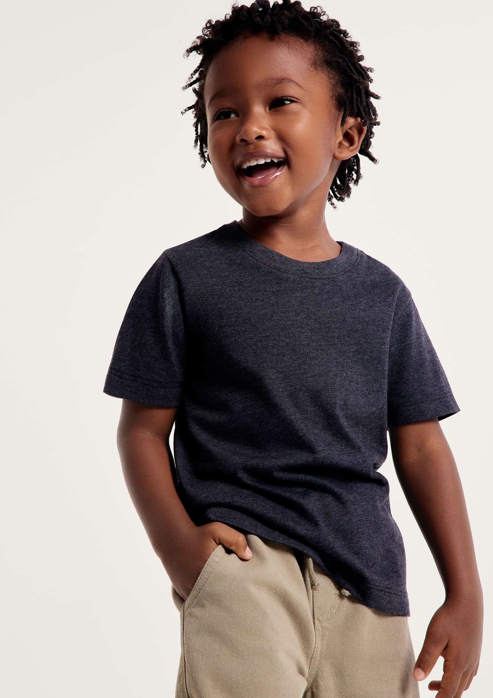 Camiseta Básica Infantil Menino Manga Curta Slim - Cinza