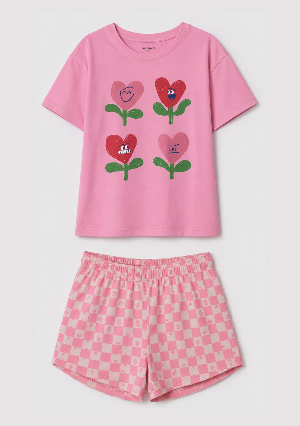 Conjunto Curto Infantil Menina Toddler Estampado - Rosa