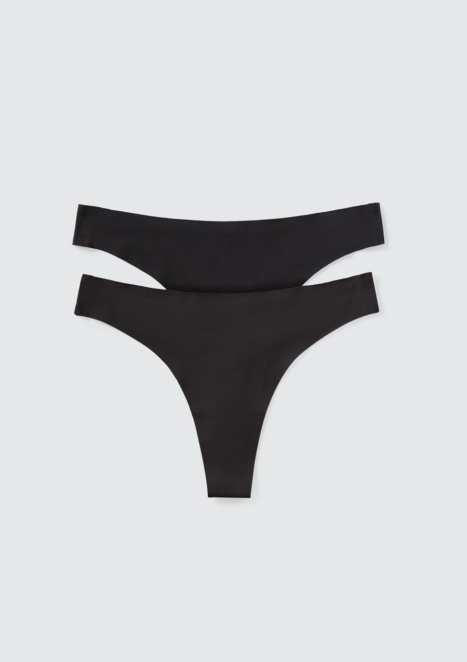 Kit 2 Calcinhas Tanga Fio em Algodão Corte À Laser - Preto