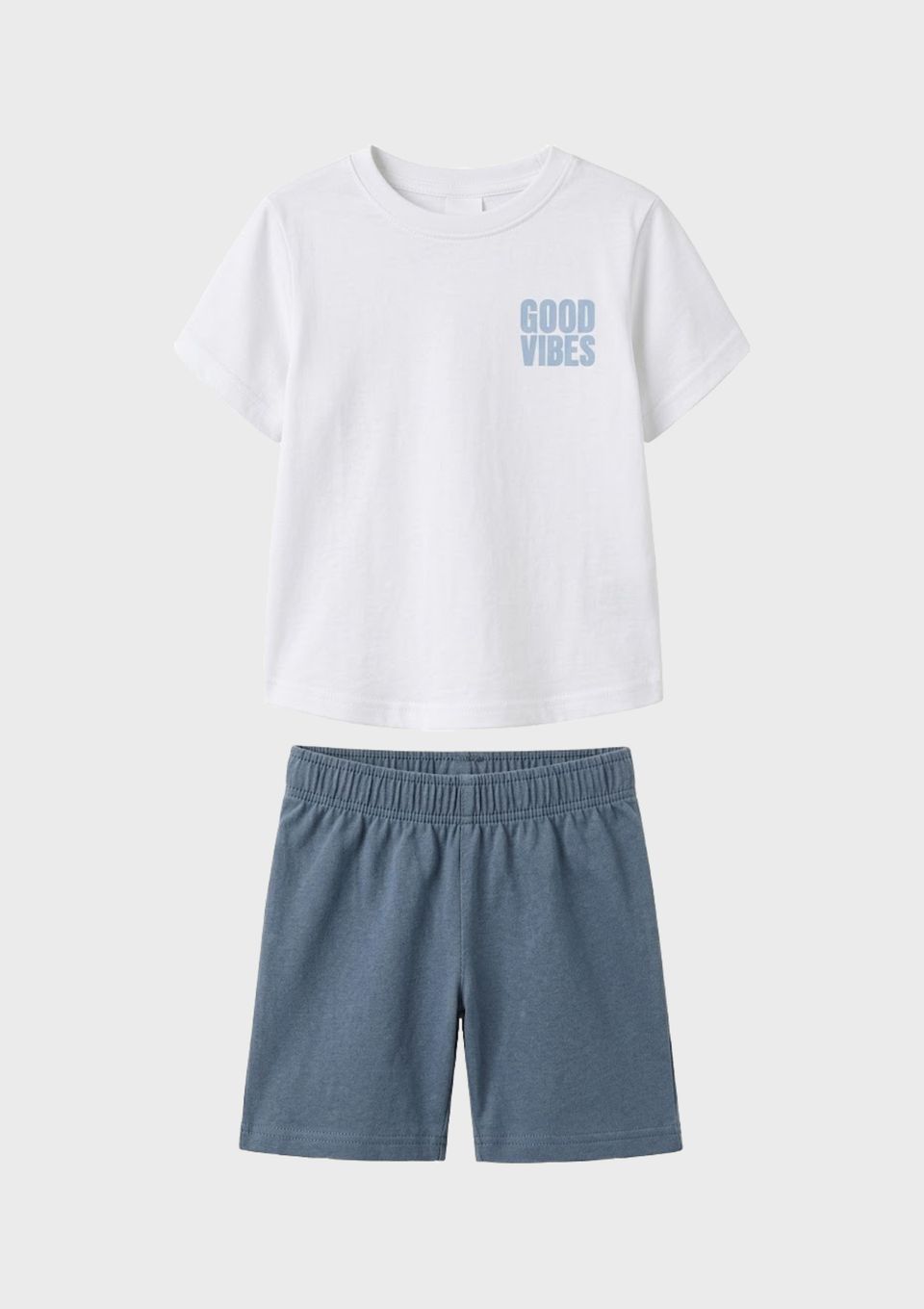 Conjunto Curto Infantil Menino Toddler Estampa Costas - Azul